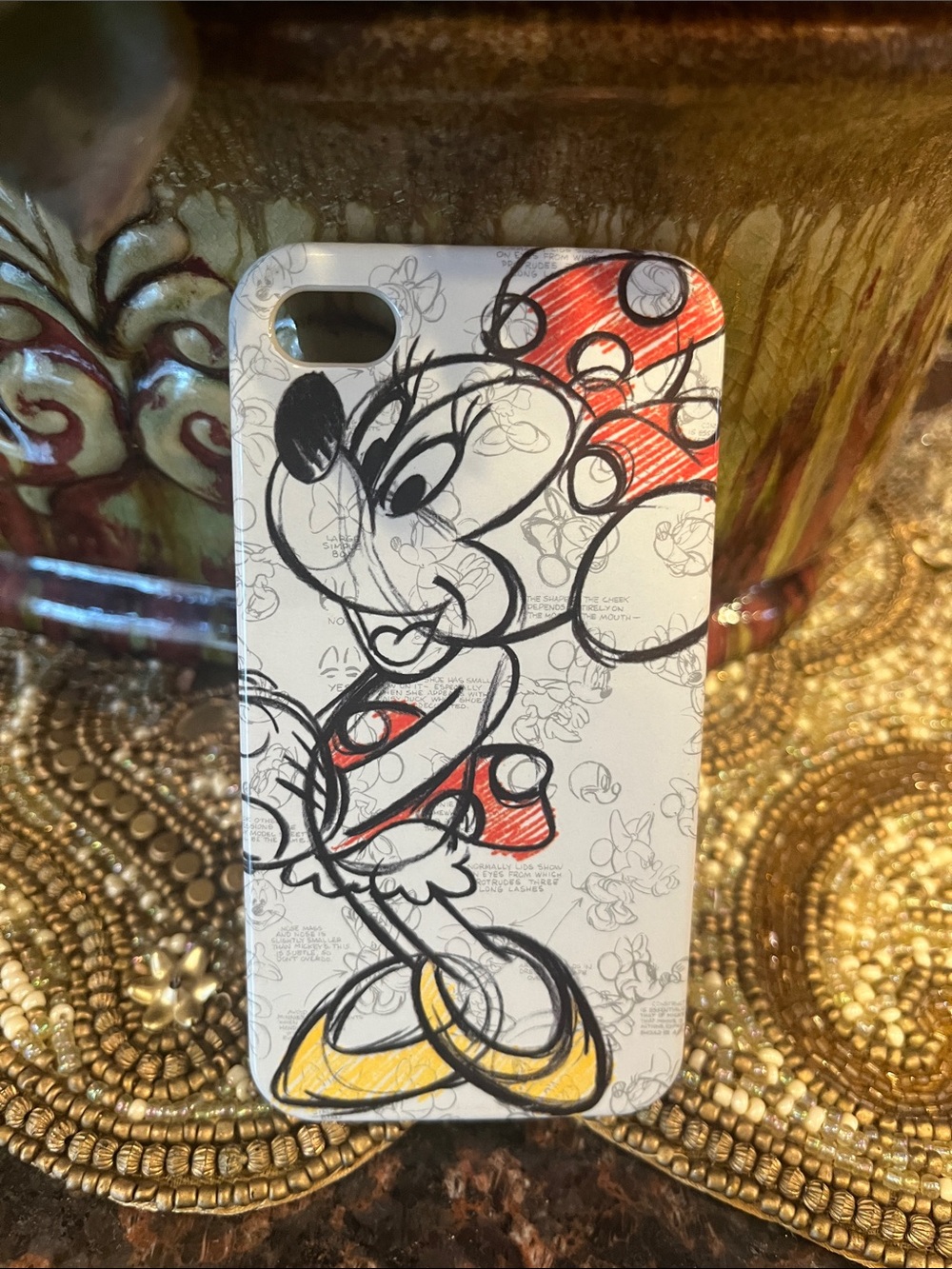 Disney Minnie Mouse Sketch Phone Case in Red, Yellow, Black